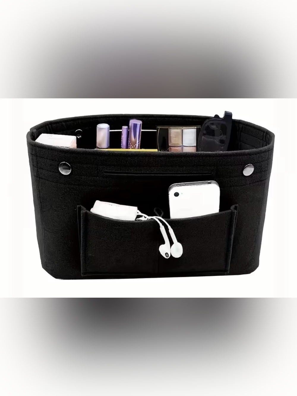 Navy Blue Felt Tote Organizer Insert - Picture 3 of 3